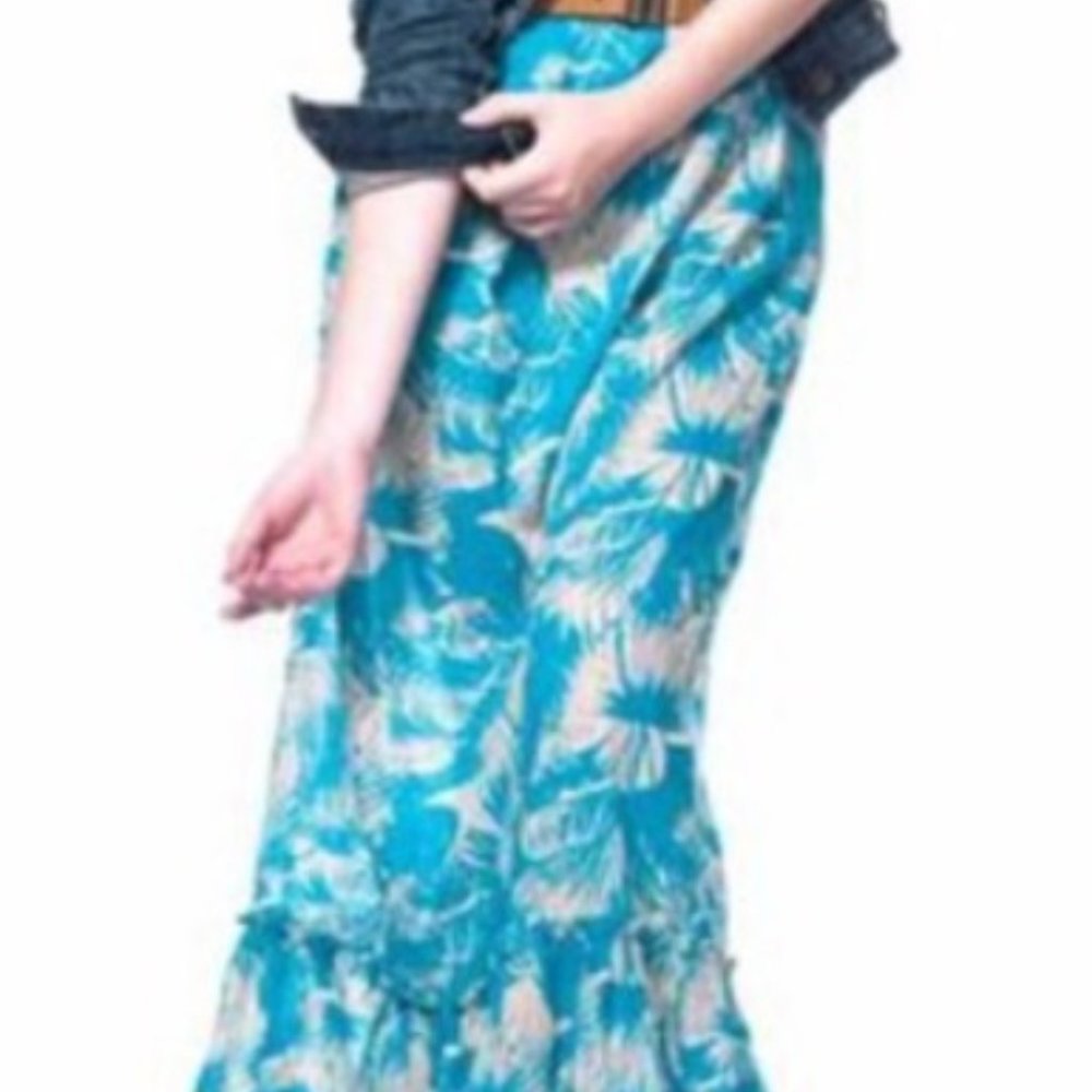 Strapless Long Summer Dress 🌞 STILE Benetton Sz L / US 12 - Picture 8 of 10